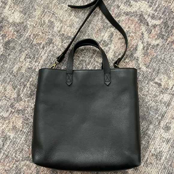 Madewell Crossbody Tote - Black Leather - Picture 4 of 11